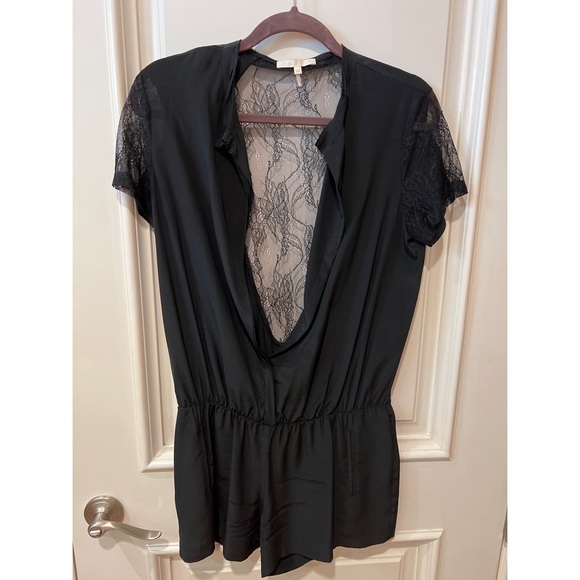 MAJE Black Silk and Lace Shorts Evening Romper Size 40 - Picture 5 of 6